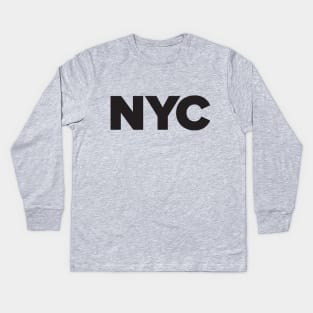 NYC - New York proud city print - black Kids Long Sleeve T-Shirt